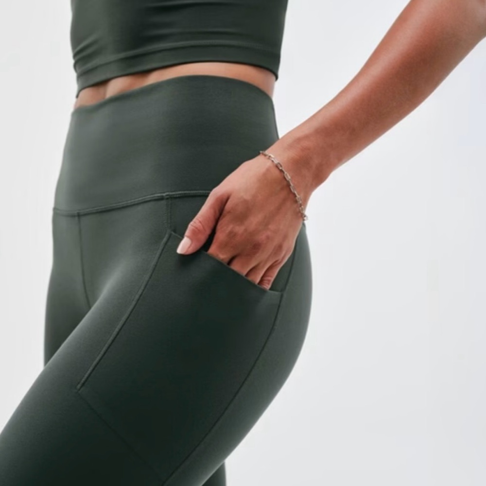 Athleta Salutation High Waisted Pocket Leggings – 7/8 Length (XXS) – Green